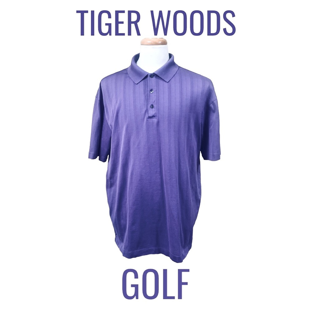 Nike Men’s Tiger Woods Collection Short Sleeve Golf Shirt Purple Size XL